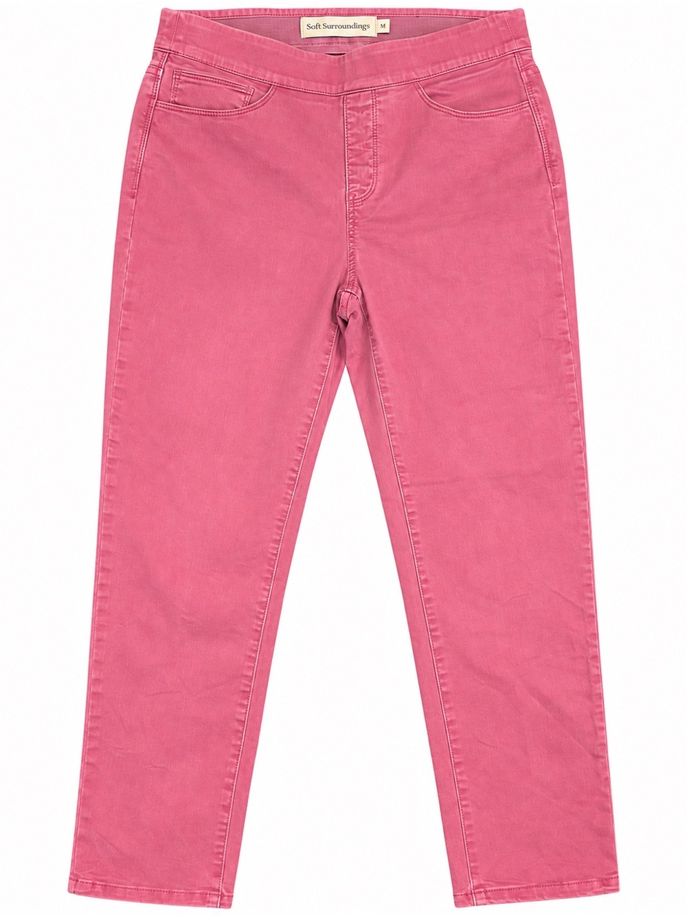 Soft Surroundings Pink Stretch Straight Leg Pants Jeans Size Medium